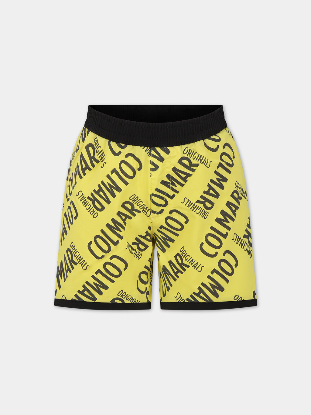 Yellow swim boxer for boy with logo