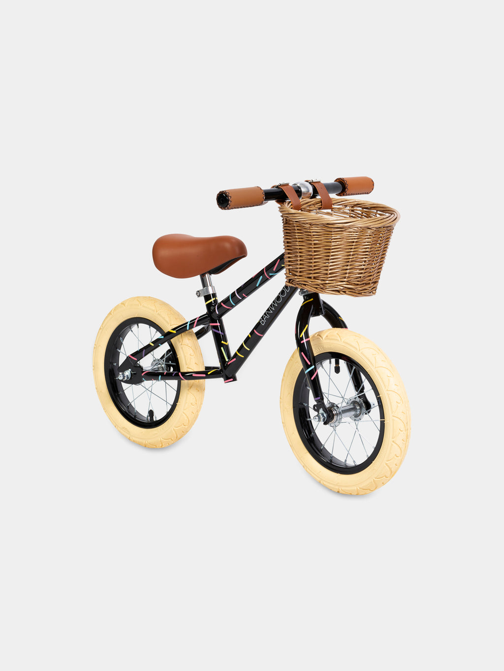 Black bicycle for kids with logo