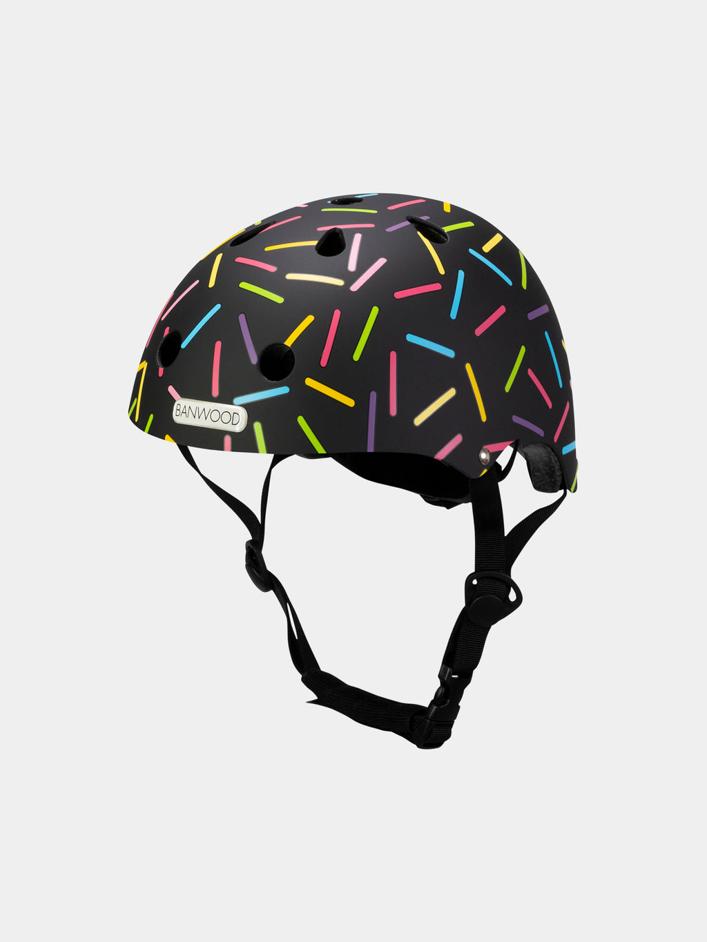 Black bicycle helmet for kids with logo