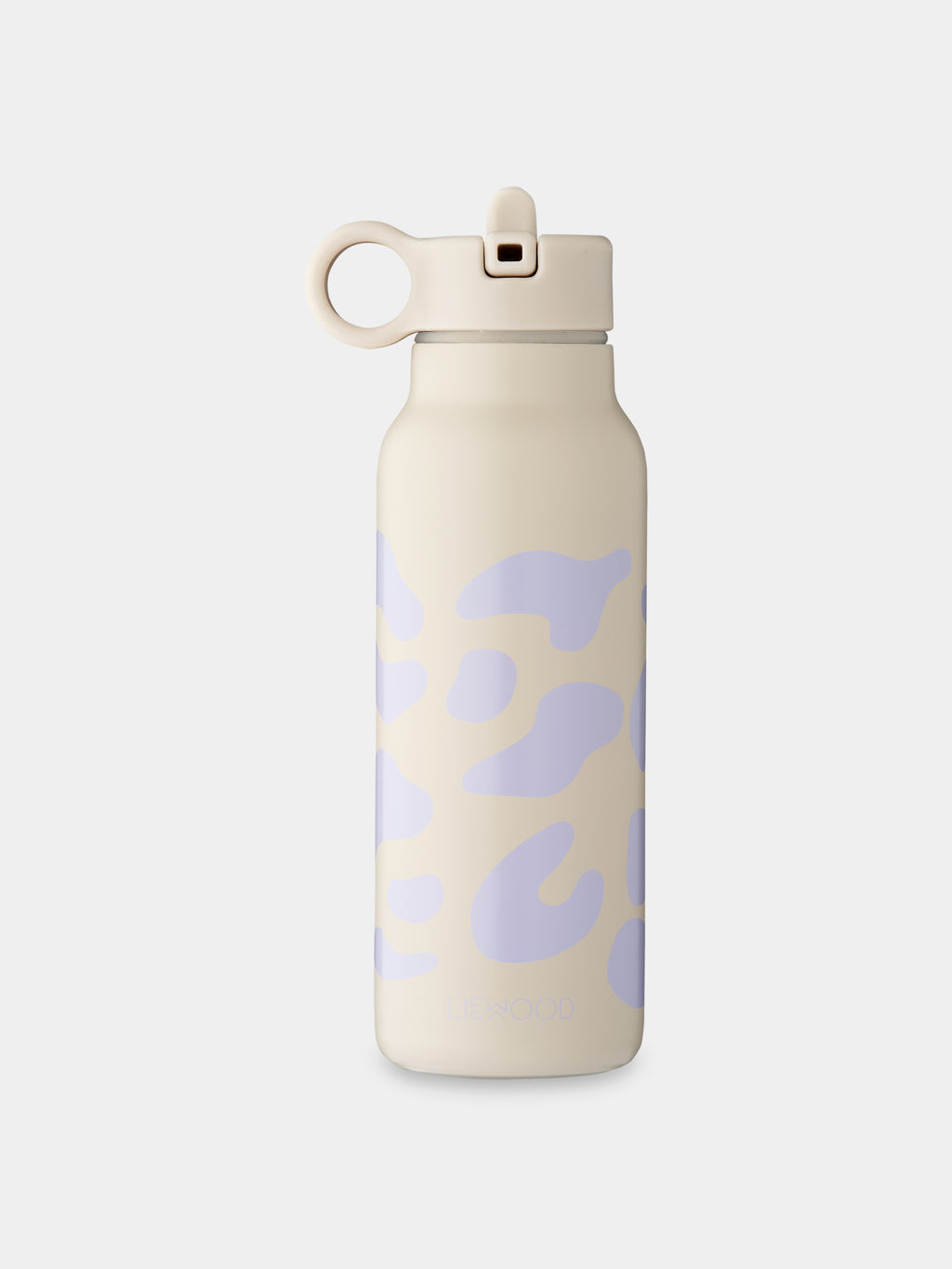 Ivory thermal bottle for kids with leopard print