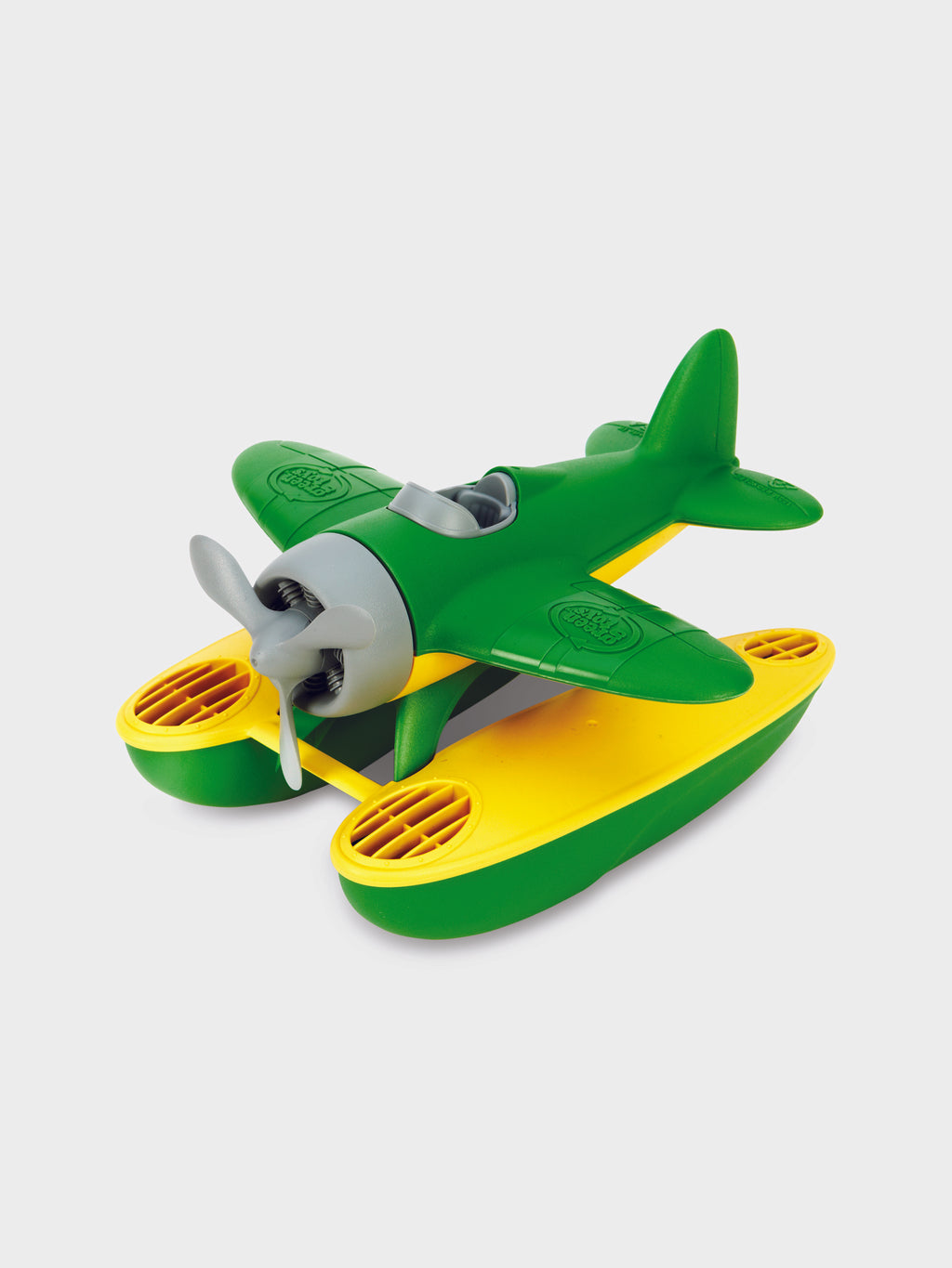 Green and yellow seaplane for kids