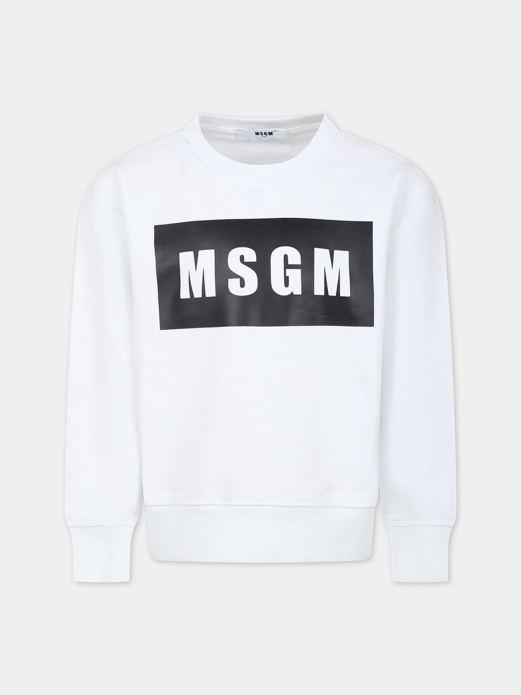 White sweatshirt for kids with logo