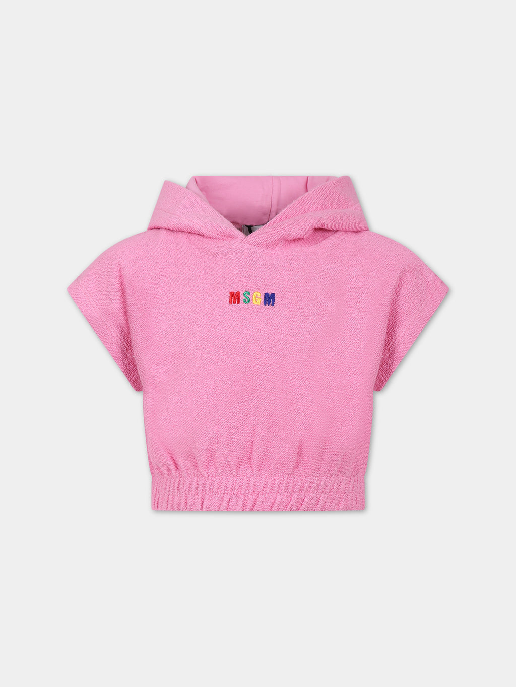 Pink sweatshirt for girl with logo