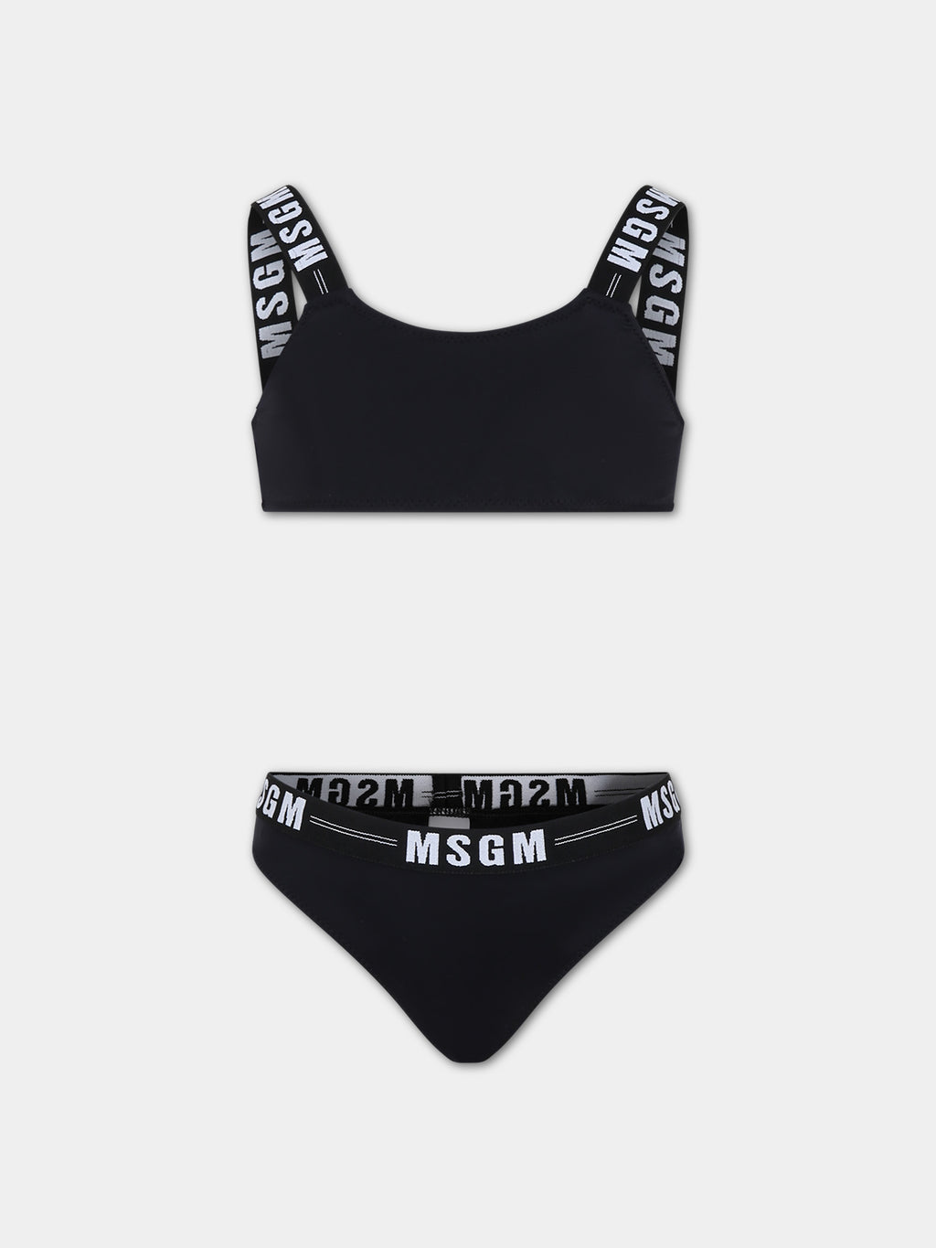 Black bikini for girl with logo