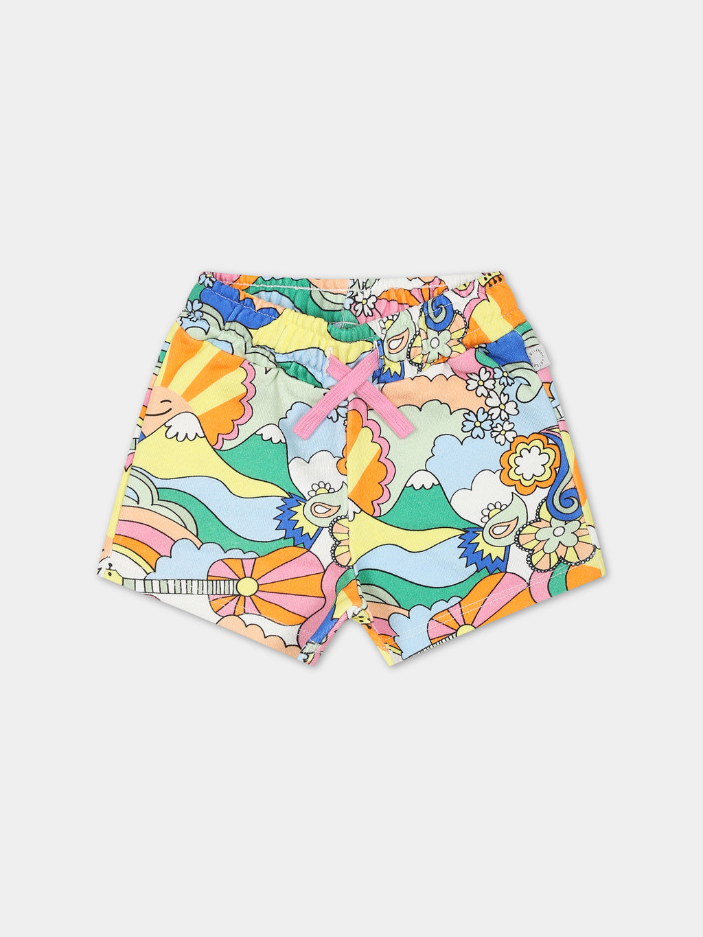 Yellow shorts for baby girl with logo