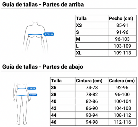 Guia de tallas Mujer