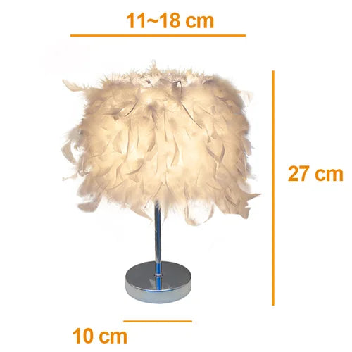 Feimefeiyou modern Creative Feather Lamp e27 Table Lamp for Baby Kids Children Bedroom Droplight Lighting Decor small size