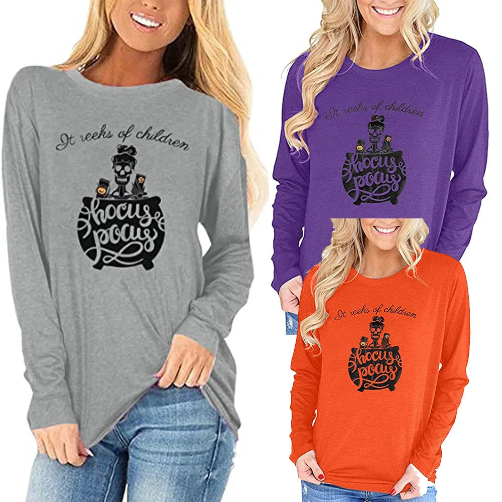 EtherealBe Women's Halloween Shirt Long Sleeve Fun Styles