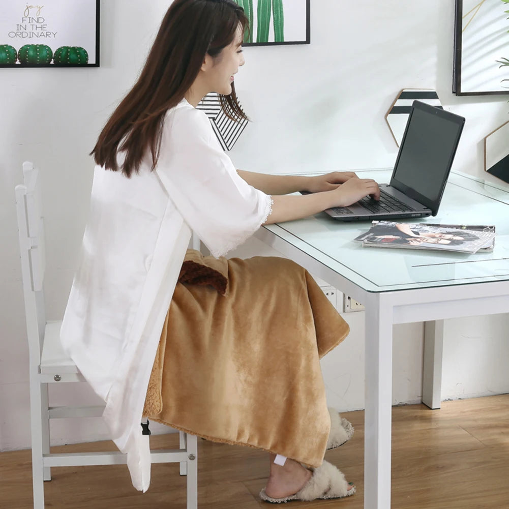 USB Electric Blanket Hand Knee Feet Lap Legs Warmer Soft Heating Blanket Shawl Heater Carpet Winter Heated Blanket 80x60cm