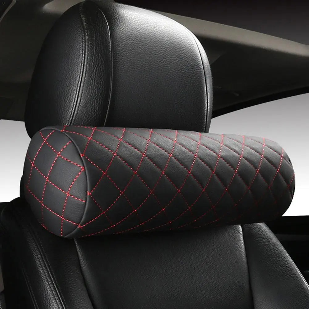 Luxury Car Seats Neck Pillow Leather Memory Soft Breathable Comfortable Relax Neck Support Car Office Chair Headrest Protector
