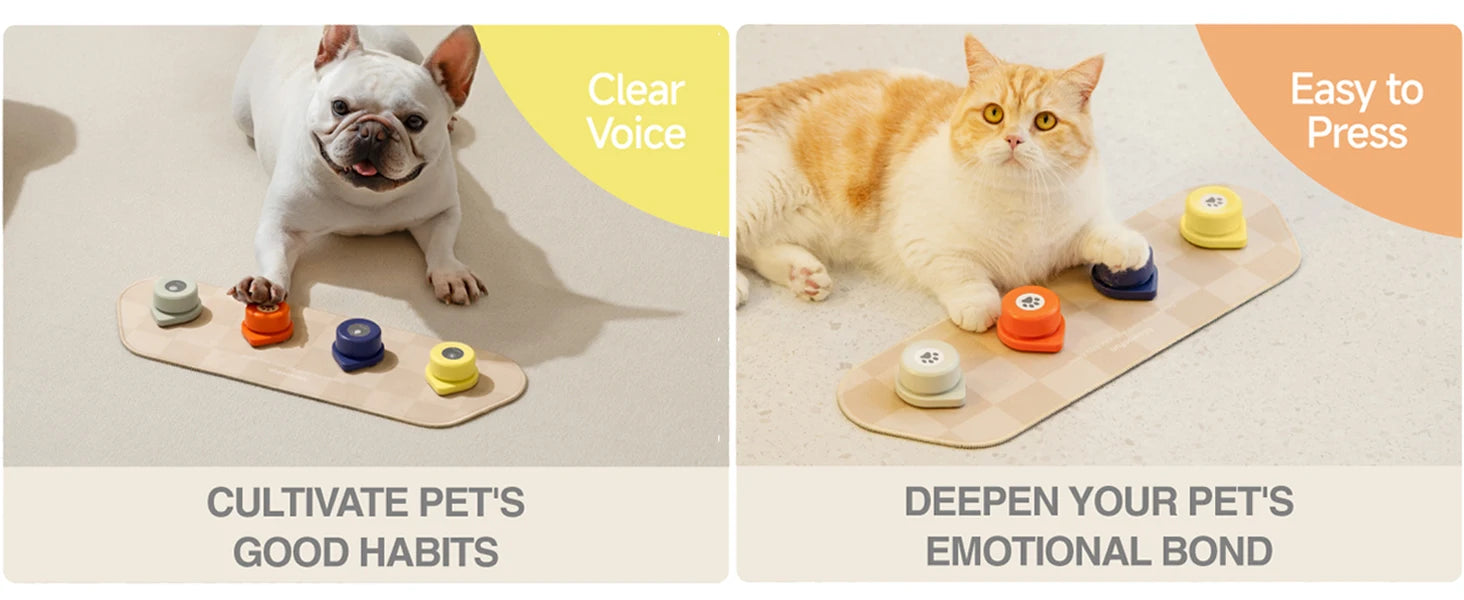 Mewoofun Dog Talking Button Set with Mat Communication Basic Get Started Kit Rechargeable Voice Recording Button 12 Packs