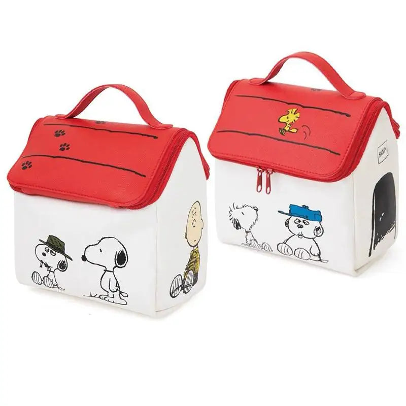 Snoopy Cosmetic Bag Anime Girl Wash Bag High Capacity House Shape Storage Bag Student Portable Cosmetic Bag Simple Wholesale