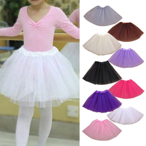 Fashion Kids Mesh Princess Solid Color Dance Ballet Tutu Faldas - EtherealBe