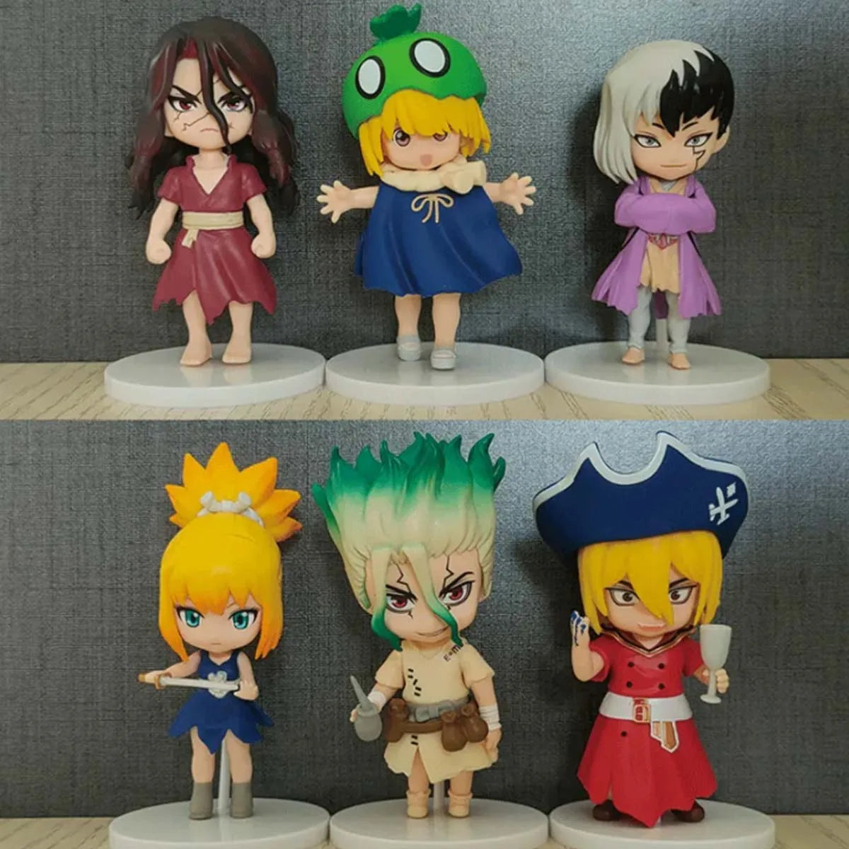 6pcs 10cm Stone Dolls,Anime Action Figure,Adult Collection Model,Cute Funny Model Toys,Birthday Christmas Choice for Boys Girls