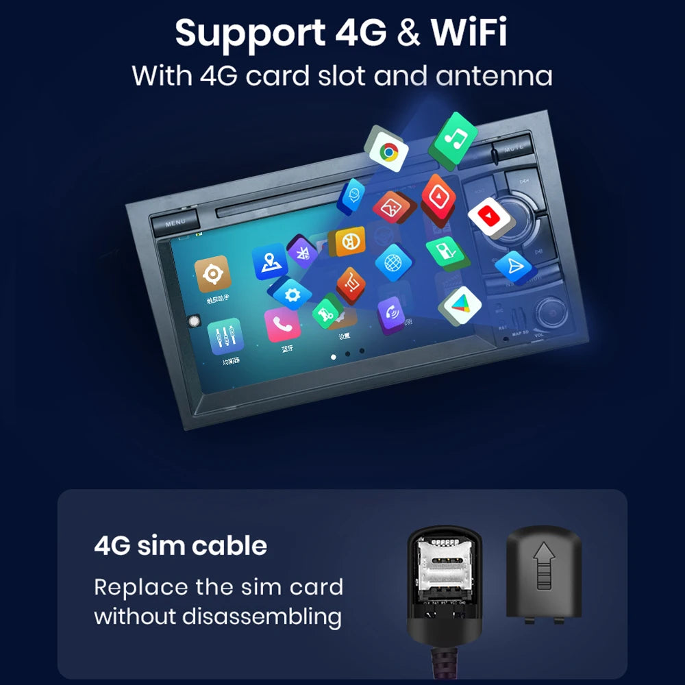 CHSTEK Car Radio Android 13 Carplay For Audi A4 B6 B7 S4 RS4 2002-2009 Multimedia Stereo Navigation Bluetooth WIFI 4G Autoradio