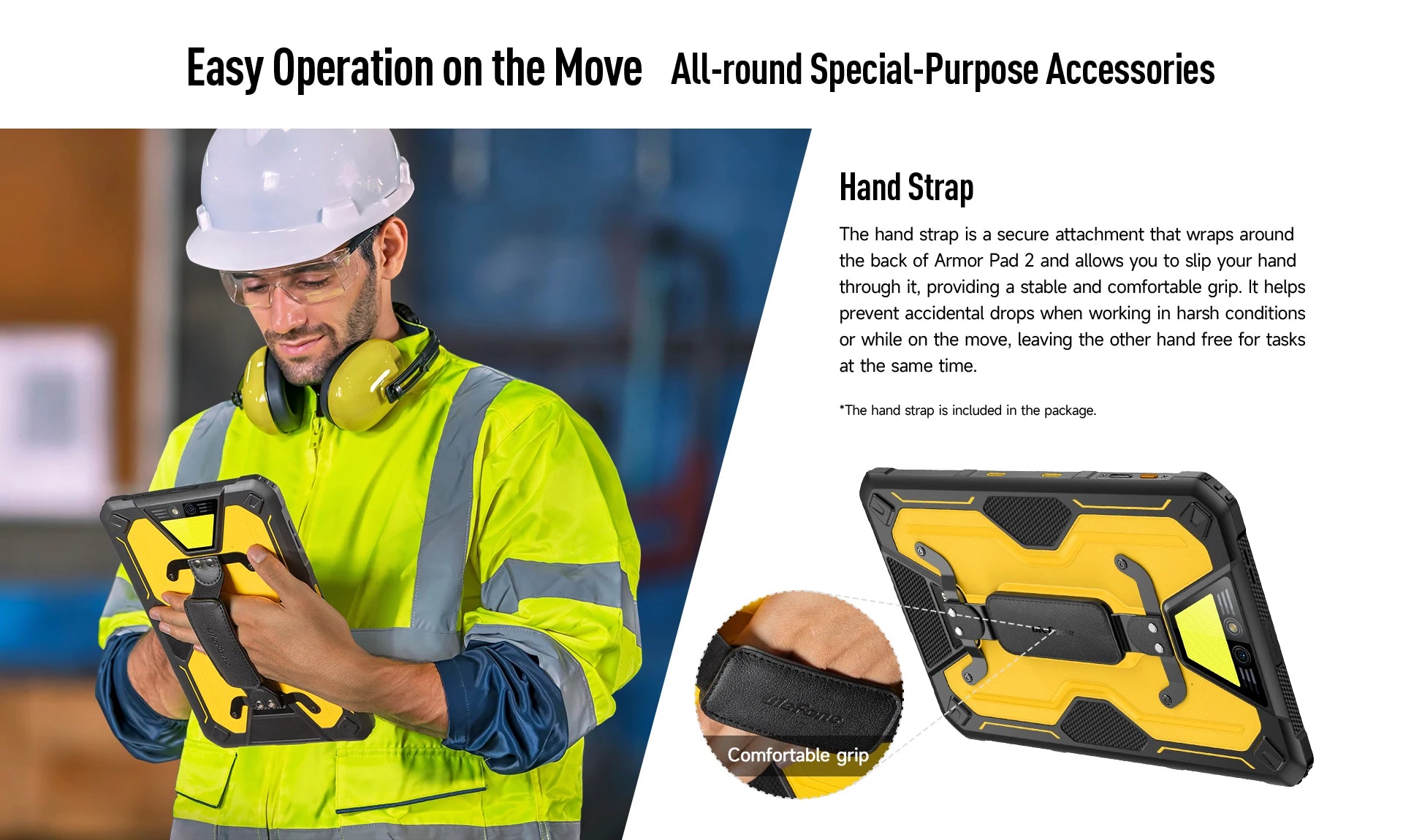 Ulefone Armor Pad 2 Rugged Tablet, 11" 2K, 18600 mAh ,IP68/IP69K Android 13 NFC GPS 4G Tablet Up to16GB +256GB LED Camping light