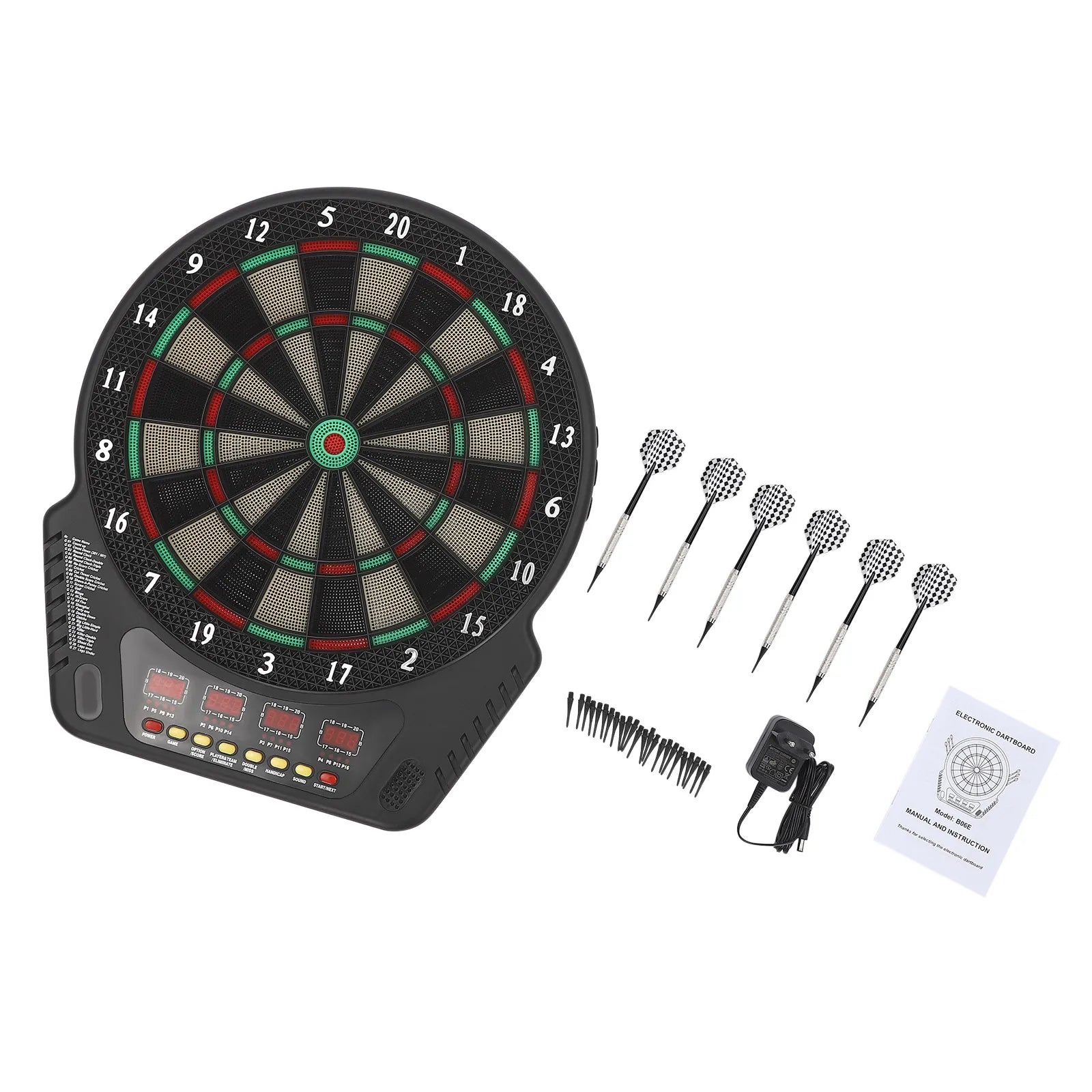 17"LX20" Electronic Dartboard with 27 Games, Cricket Scoring and 6 Darts for Adults Kids