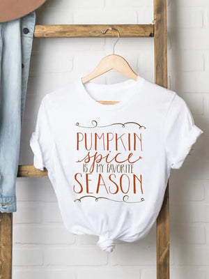 Pumpkin Sweet Lovely Cute Women Graphic Ladies Print Tees Clothing Lady Fall Autumn Halloween Thanksgiving Style T T-shirts - EtherealBe
