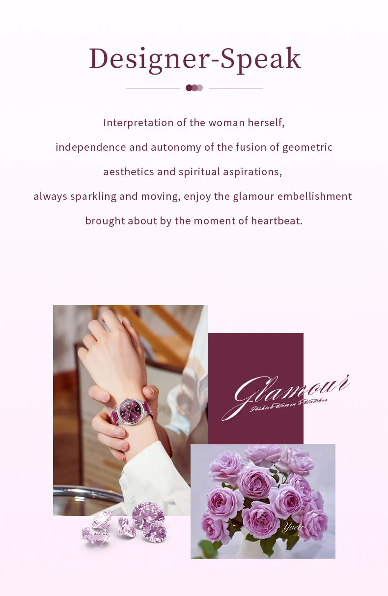 OLEVS Diamond Lap Women's Watches Luxury Original Quartz Watch for Women Fashion Leather Strap Waterproof Girls Dress Wristwatch