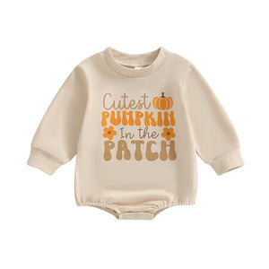 Baby Girl Boy Fall Clothes Pumpkin Sweatshirt Romper Shirt  Halloween Outfit Newborn Halloween Costume - EtherealBe