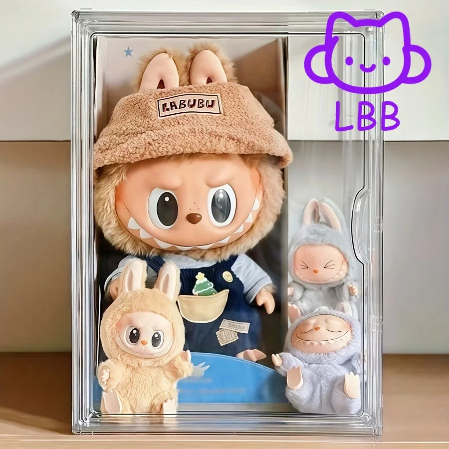 17cmLABUBU Collection Display Cabinet, Acrylic Transparent Storage Box,  for LABUBU V1 V2 V3 Series Doll Collection Display