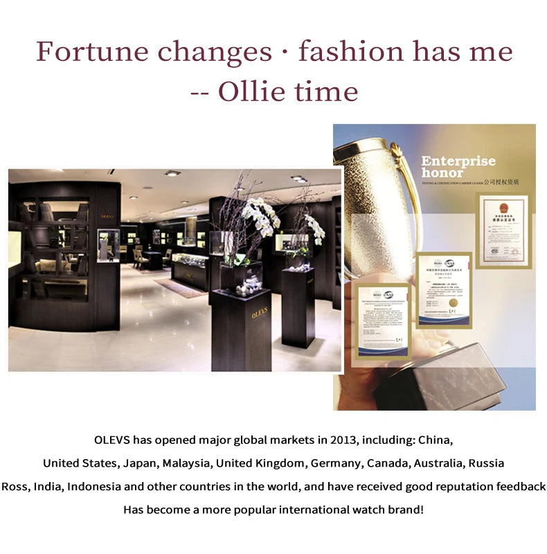 OLEVS Diamond Lap Women's Watches Luxury Original Quartz Watch for Women Fashion Leather Strap Waterproof Girls Dress Wristwatch