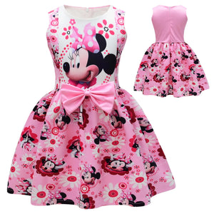 2024 Disney Minnie Children's Dress Mickey Mouse Girl Dress for Girls Birthday Party Tutus Halloween Costume for Kids Cartoon - EtherealBe