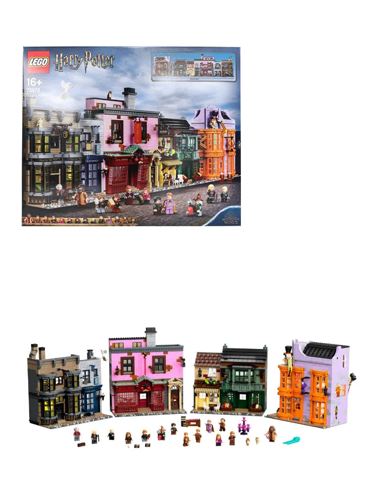 LEGO 75978 Diagon Alley Harry Potter Boys and Girls Assemble Building Blocks Toy Children's Day Gift