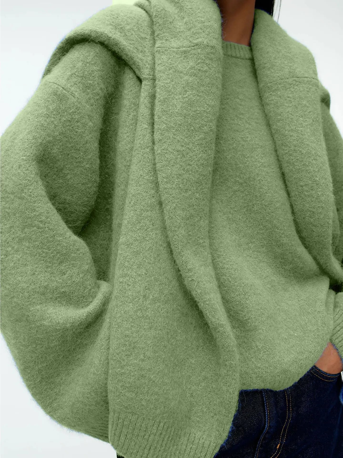 Lazy Style Pullover Sweater for Women, Loose and Thick Round Neck Knitted Sweater for Autumn and Winter 2024