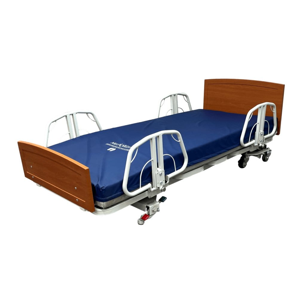 Hospital bed with accessories