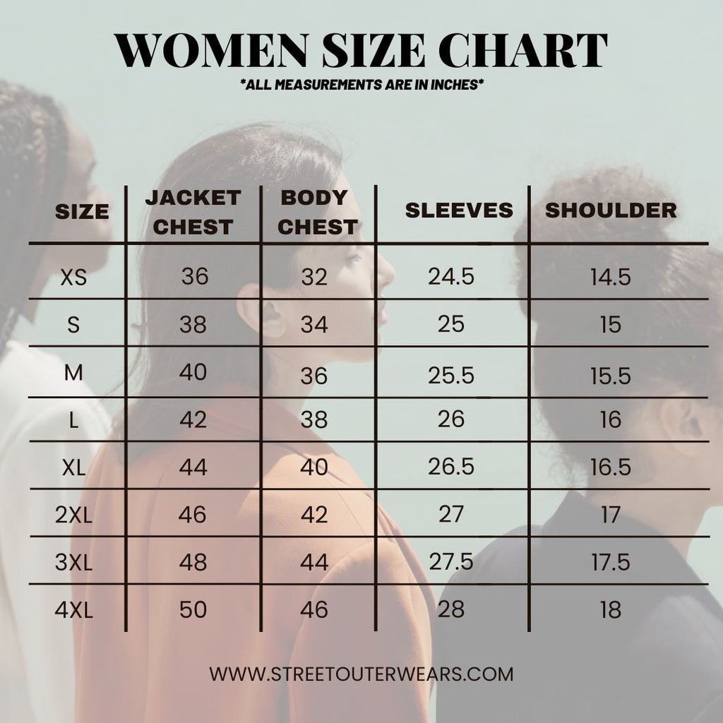 Street Outerwears Women's Size Chart