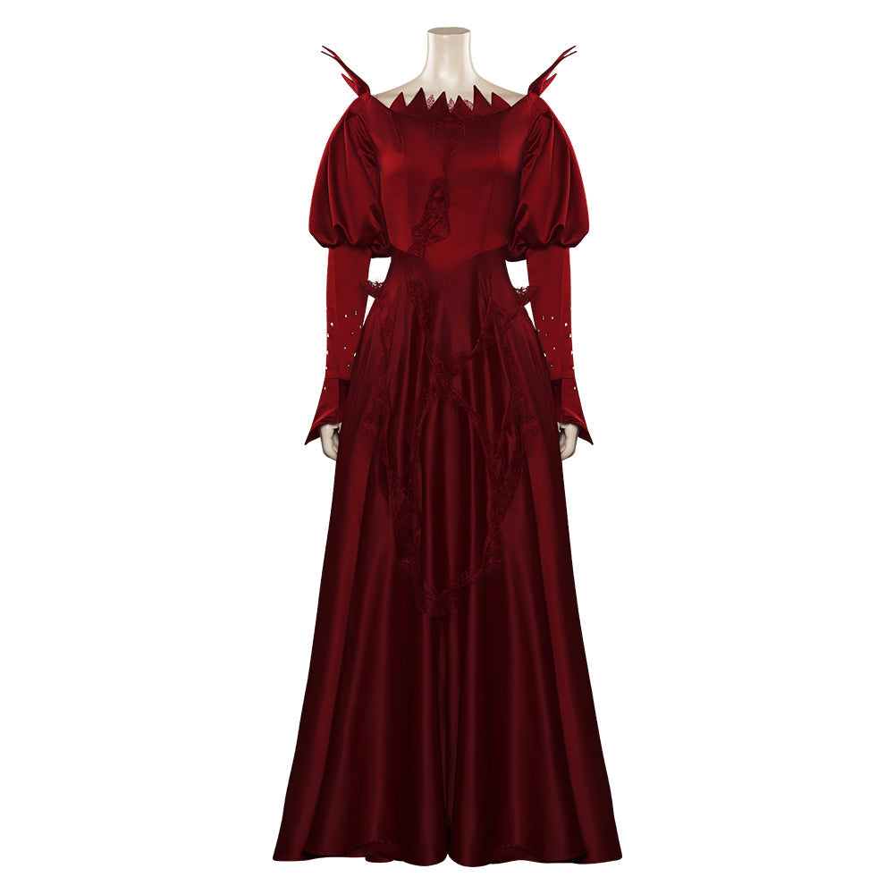 Disenchanted Giselle Cosplay Costume Red Party Dress Outfits Halloween