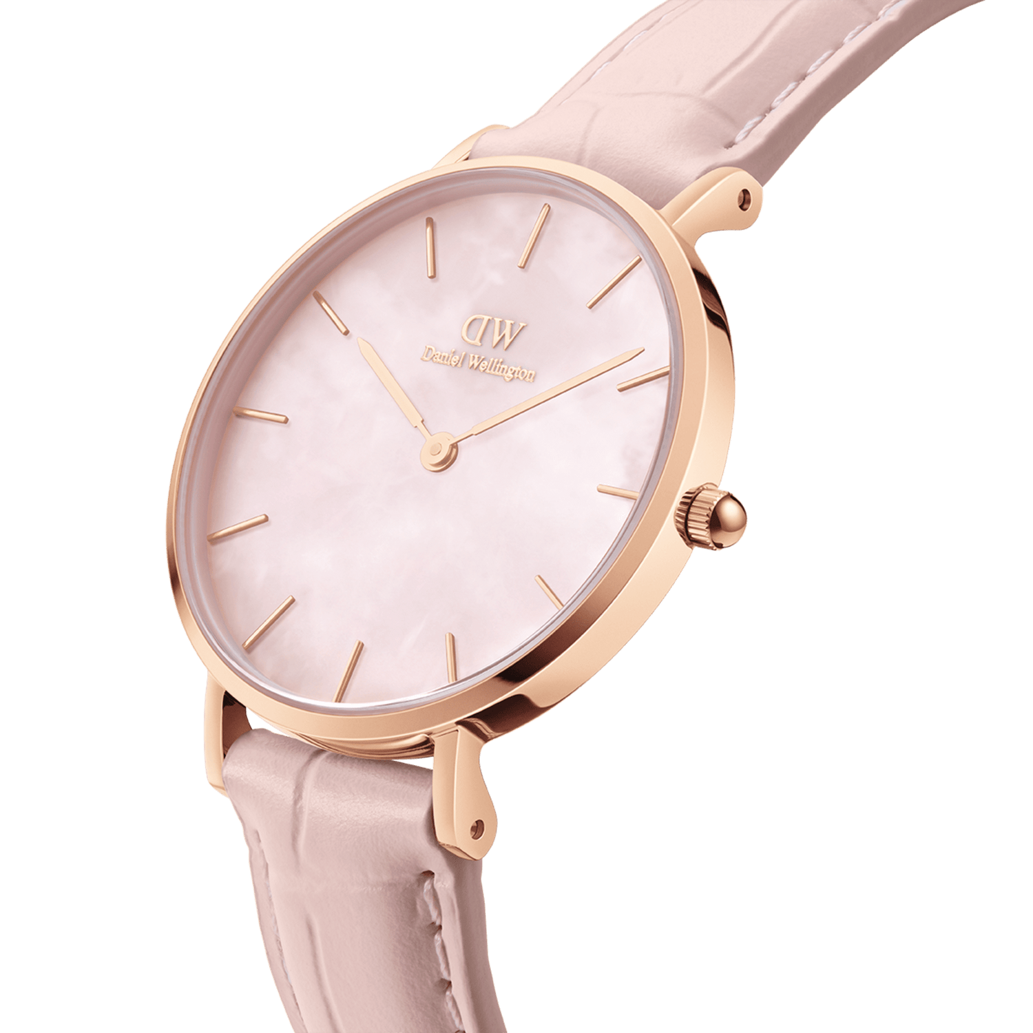 Petite Rosewater - Small white watch & pink watch strap | DW