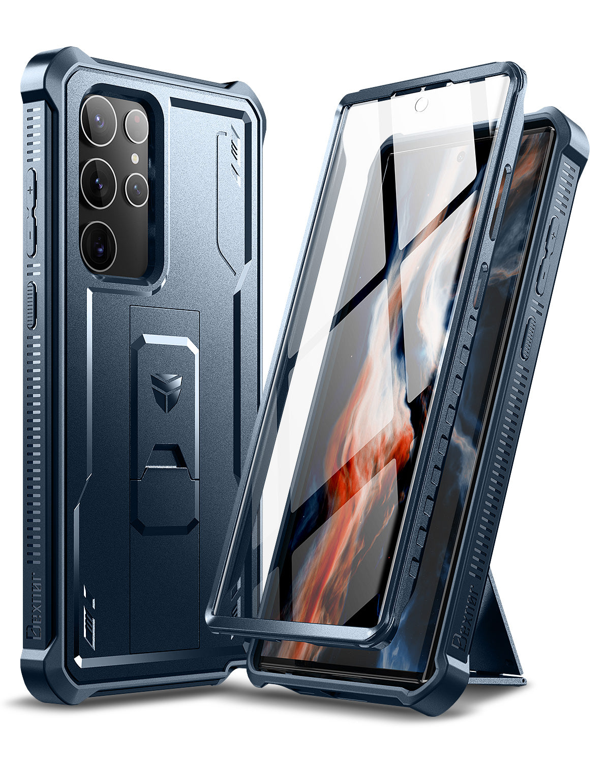 Dexnor Case for Samsung Galaxy S22 Ultra With Single Screen Protector Full Body Bumper Kickstand Heavy-duty Shockproof Rugged Cover.