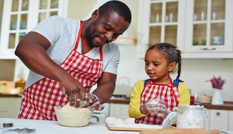 child talking dad bonding family relations love care