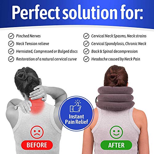 RESTCLOUD Neck and Shoulder Relaxer, Cervical Traction Device for TMJ Pain  heat 