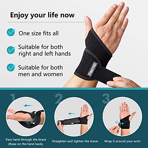  ARMSTRONG AMERIKA Wrist Brace For Carpal Tunnel Left Hand +  Wrist Wrap Compression Wrist Brace For TFCC Tears Small : Health & Household