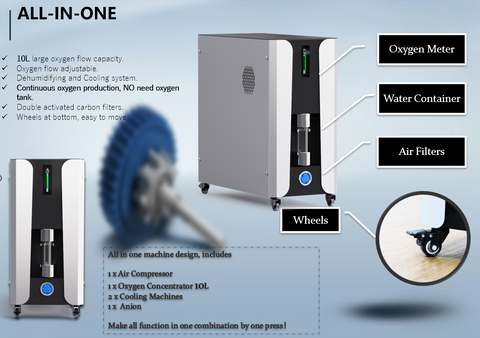 Oxygen Concentrator with Clearly Marked Parts