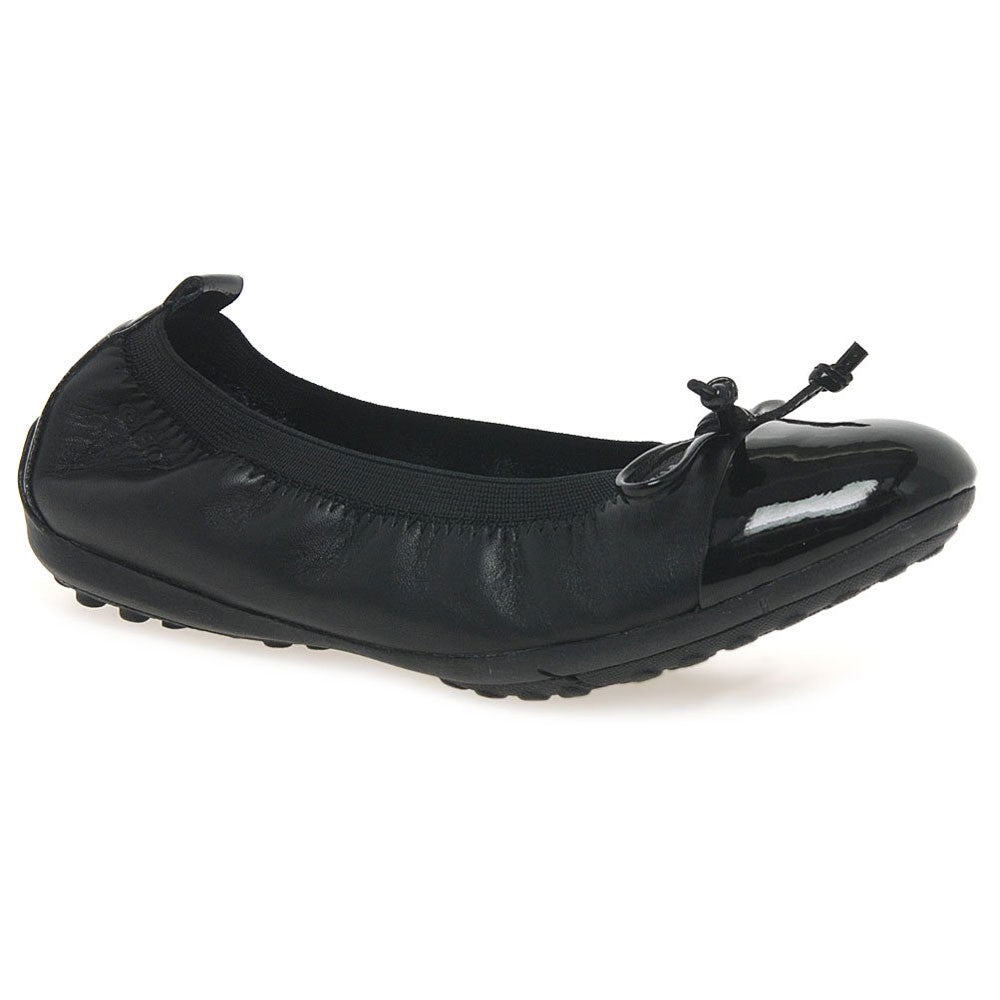 Cabina mineral Reverberación Geox J Piuma Ballerina Black Patent Toe Shoes | Cheeky Little Soles