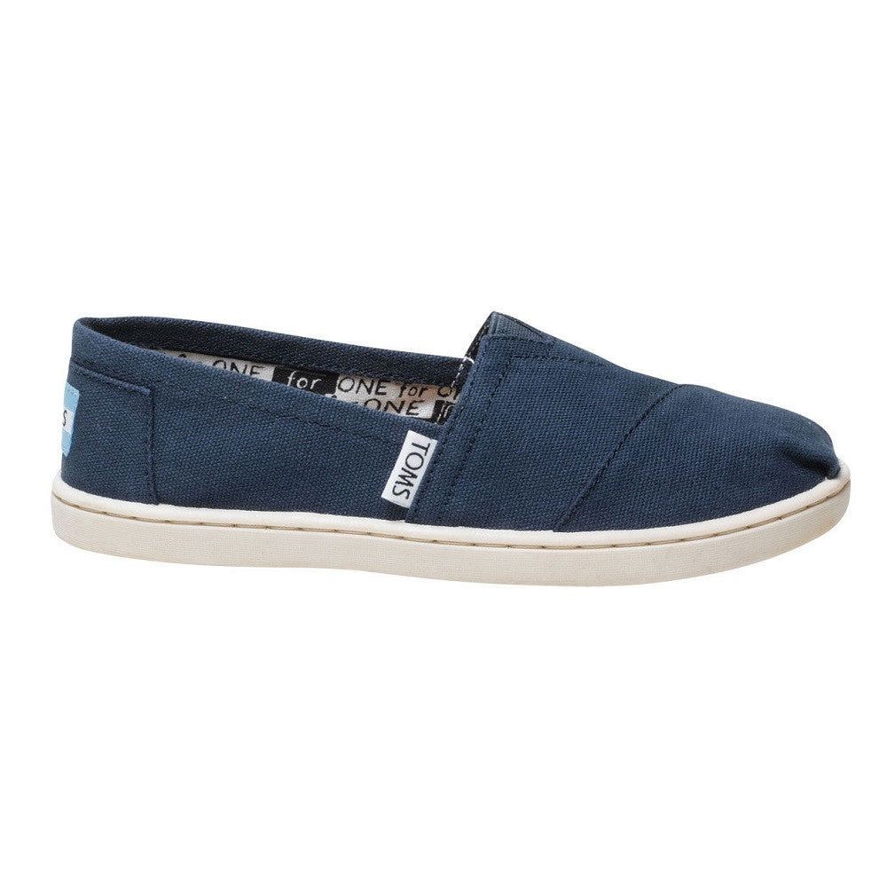 TOMS Navy Blue Classic Youths Canvas Shoes | Cheeky Little Soles