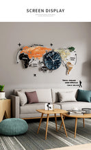 Load image into Gallery viewer, Color Paiting Acrylic Large Wall Clock Creative World Map Wall Hanging Clock Silent Wall Watch For Home Living Room Decoration
