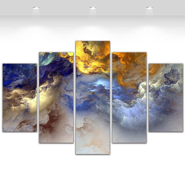5 Panel Abstract Wall Art Canvas Prints Abstract Colorful Cloud Painti ...
