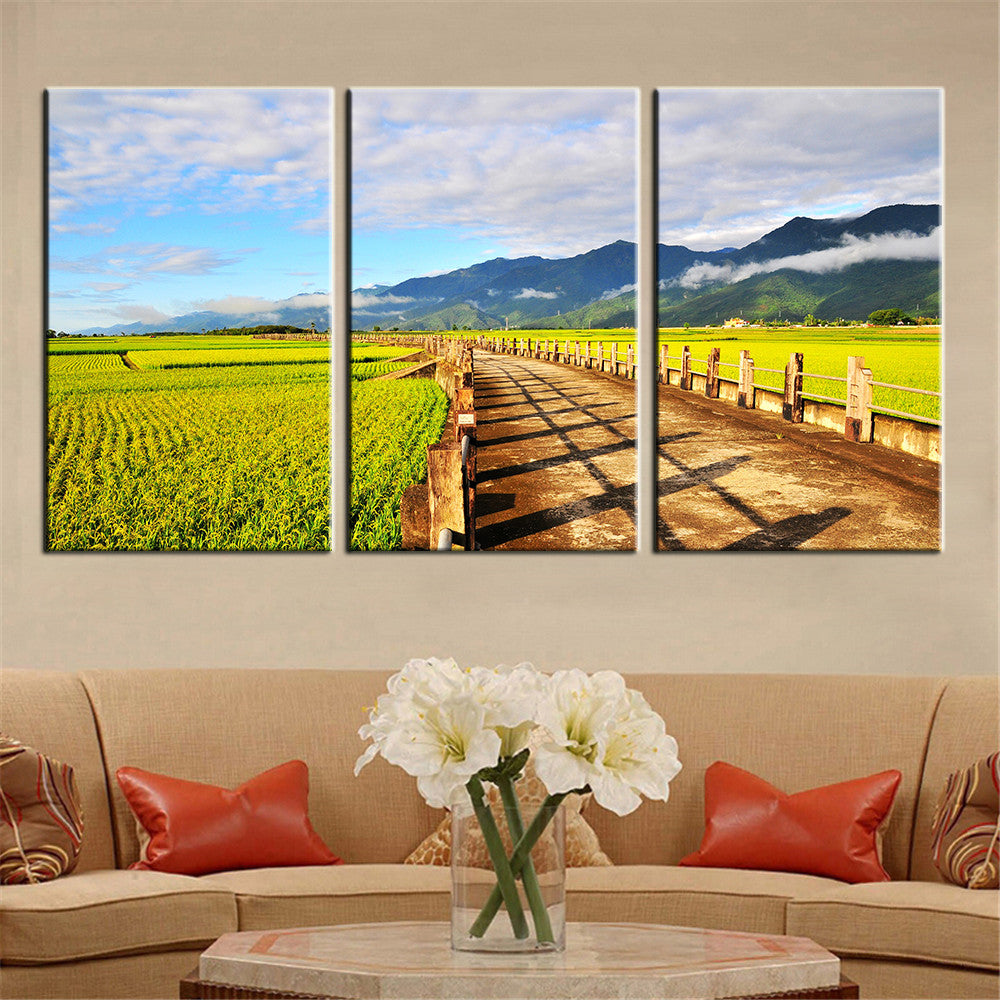 3 Piece Free Shipping Hot Sell Modern Wall Painting Mountain Path