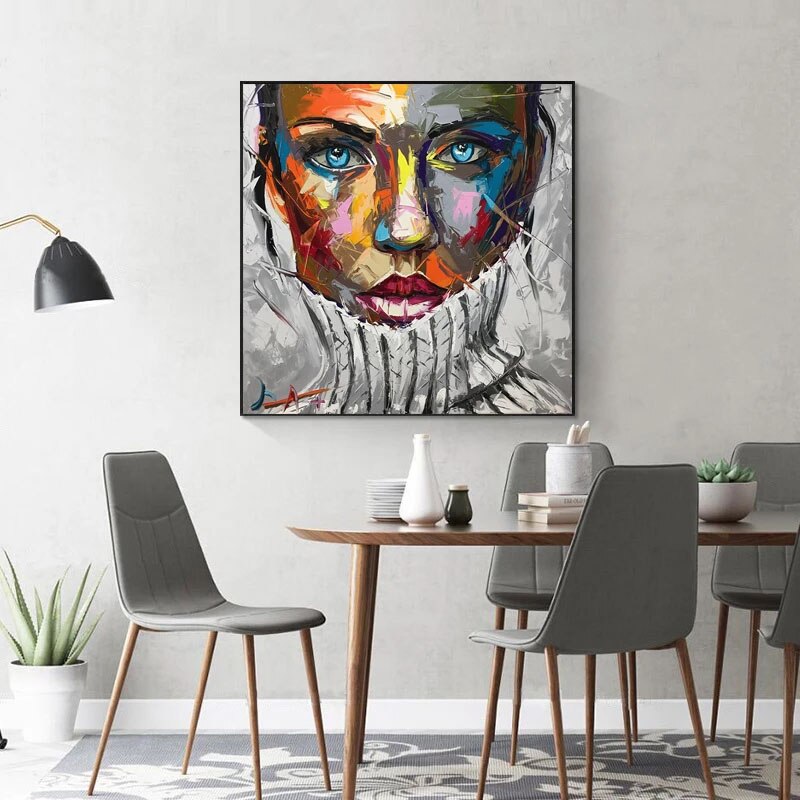 Wall paintings Handpainted Modern Human Face Oil Painting Painting Pos ...