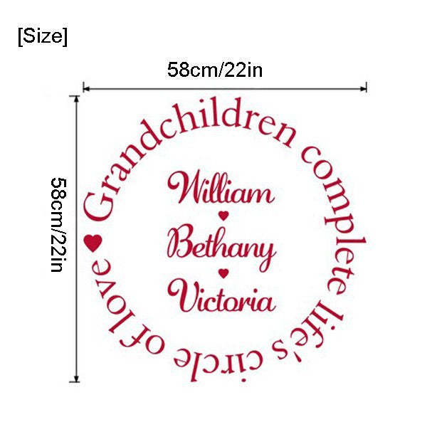 Vinyl Grandchildren Complete The Circle Of Love Wall Quote Wall Decal Ellaseal