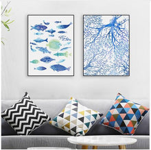 Load image into Gallery viewer, Abstract Sea Fish Blue Coral Big Canvas Art Poster Prints Wall Picture Paintings No Frame Modern Nordic Living Room Home Decor

