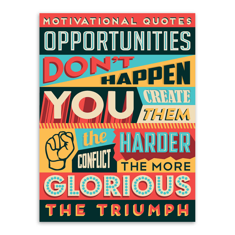 motivational typography quotes vintage retro a4 large art print poster