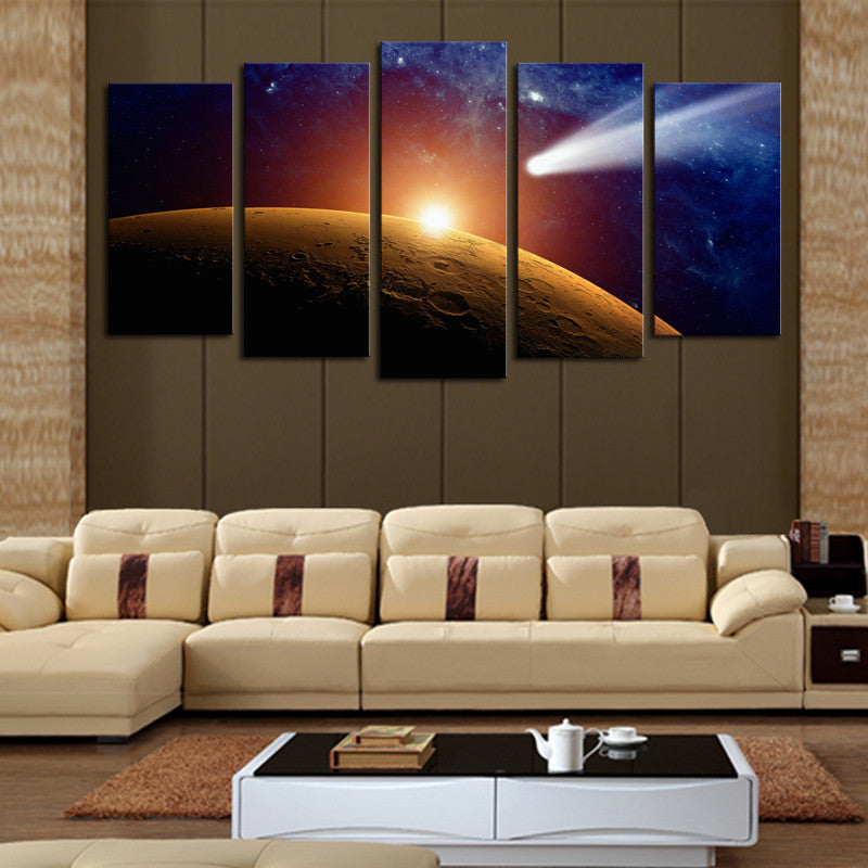 5 panels(No Frame)Space Planet Modern Home Wall Decor Painting Canvas ...