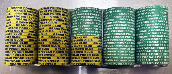 Ceramic Poker Chips With Text Printed On The Rolling Edge