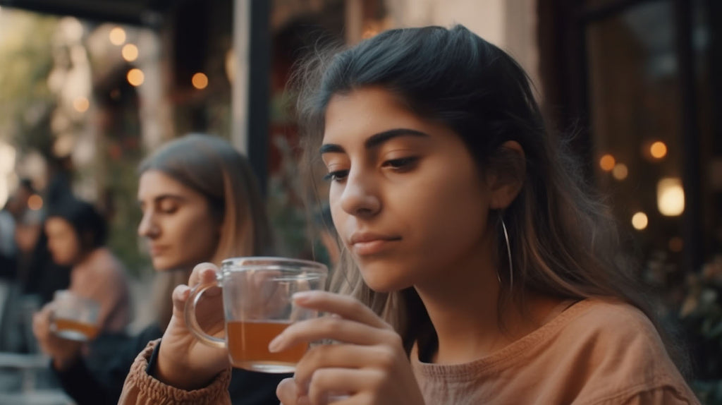 Woman drinking tea